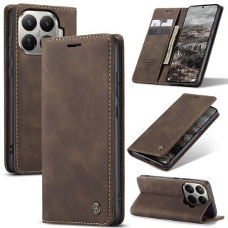 CaseMe Xiaomi 15T Pro Wallet Magnetic Suede Leather Case Coffee