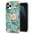 iPhone 11 Pro Flower Pattern Marble Electroplating TPU Case Blue