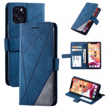 iPhone 11 Pro Wallet Splicing Kickstand PU Leather Case Blue