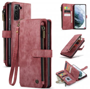 CaseMe Samsung Galaxy S21 Plus Wallet Kickstand Case Red