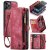CaseMe iPhone 12 Pro Max Zipper Wallet Case with Wrist Strap Red