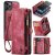 CaseMe iPhone 13 Pro Max Multi-slot Zipper Wallet Case Red