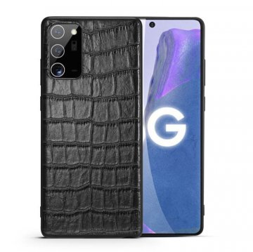 Genuine Leather Samsung Galaxy Note 20 Ultra Crocodile Pattern Cover Black