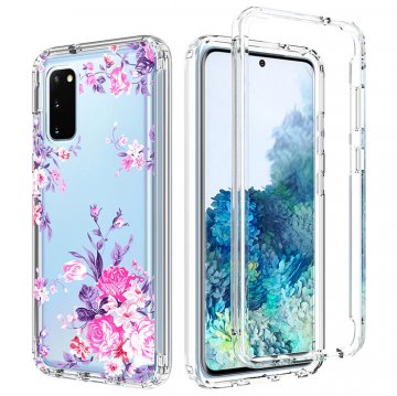 Samsung Galaxy S20 Clear Bumper TPU Rose Flowers Case