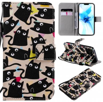 iPhone 12 Pro Embossed Cute Kitten Cat Wallet Magnetic Stand Case