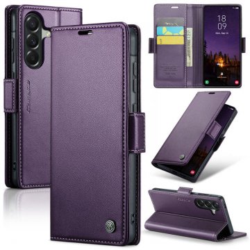CaseMe Samsung Galaxy A57 Wallet RFID Blocking Magnetic Buckle Case Purple