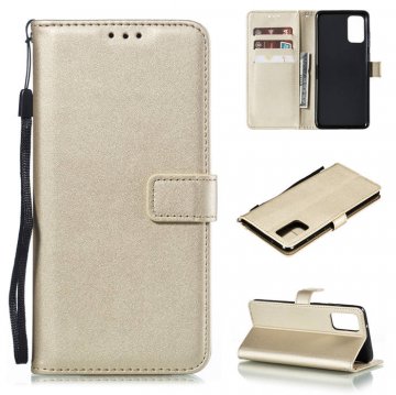 Samsung Galaxy S20 Ultra Wallet Kickstand Magnetic PU Leather Case Gold