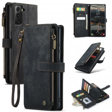 CaseMe Samsung Galaxy S22 Plus Wallet Kickstand Leather Case Black