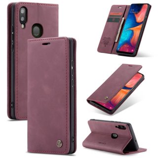 CaseMe Samsung Galaxy A20 Wallet Stand Magnetic Flip Case Red