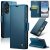 CaseMe Samsung Galaxy A37 Wallet RFID Blocking Magnetic Buckle Case Blue