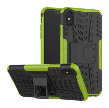Hybrid Rugged iPhone XS Max Kickstand Shockproof Case Green