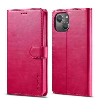 LC.IMEEKE iPhone 14 Wallet Magnetic Stand Case Rose