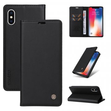 YIKATU iPhone XS Max Wallet Kickstand Magnetic Case Black