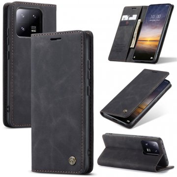 CaseMe Xiaomi 13 Pro Wallet Retro Suede Leather Case Black