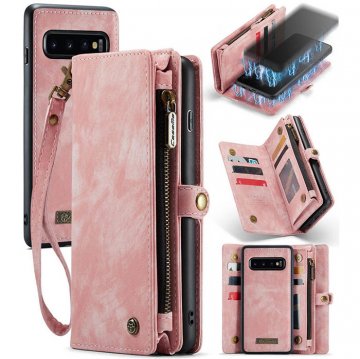 CaseMe Samsung Galaxy S10 Plus Wallet Case with Wrist Strap Pink