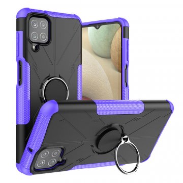 Samsung Galaxy A12 5G Hybrid Rugged Ring Kickstand Case Purple