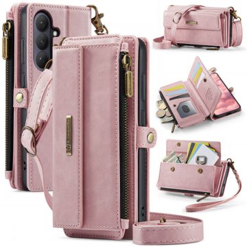 CaseMe Samsung Galaxy S26 Plus Crossbody Wallet Case with RFID Blocking & Wireless Charging Pink