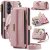 CaseMe Samsung Galaxy S26 Crossbody Wallet Case with RFID Blocking & Wireless Charging Pink