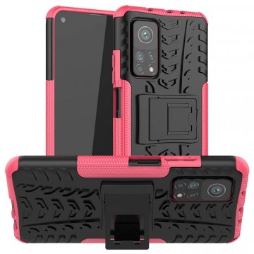 Xiaomi Mi 10T/10T Pro Hybrid Rugged PC + TPU Kickstand Case Rose