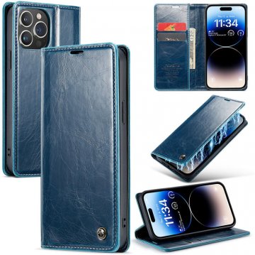 CaseMe iPhone 14 Pro Max Wallet Stand Magnetic Case Blue