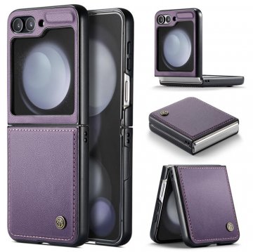 CaseMe Samsung Galaxy Z Flip5 Litchi skin PU Leather Case Purple