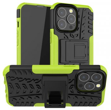 iPhone 13 Pro Anti-Slip Dual Layer Hybrid Kickstand Case Green