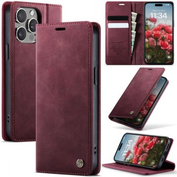 CaseMe iPhone 13 Pro Max Magnetic Wallet Case with RFID Blocking Red