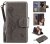 Samsung Galaxy Note 20 Ultra Embossed Girl Cat 9 Card Slots Wallet Stand Case Gray