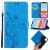 iPhone 11 Butterfly Pattern Wallet Magnetic Stand PU Leather Case Blue