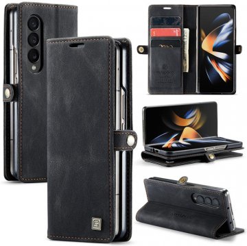 Autspace Samsung Galaxy Z Fold4 Wallet Kiskstand Case Black