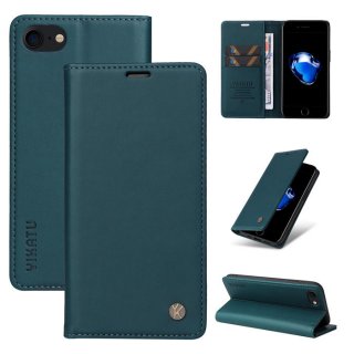 YIKATU iPhone SE3/SE2/8/7 Wallet Kickstand Magnetic Case Blue
