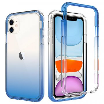 iPhone 11 Shockproof Clear Gradient Cover Blue