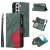 Samsung Galaxy S22 Zipper Wallet Magnetic Stand Case Green