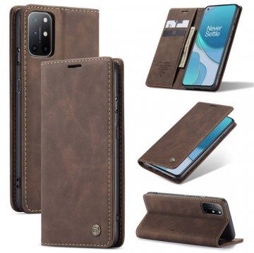 CaseMe OnePlus 8T Wallet Kickstand Magnetic Flip Case Coffee