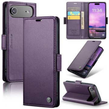 CaseMe iPhone Air Wallet RFID Blocking Magnetic Buckle Case Purple