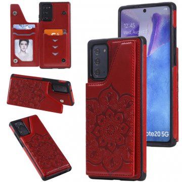 Samsung Galaxy Note 20 Embossed Wallet Magnetic Stand Case Red