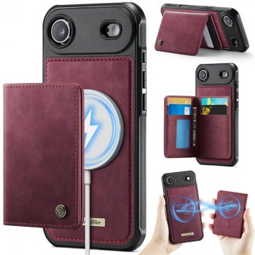 CaseMe iPhone Air 2-in-1 Detachable Magnetic Wallet Case with RFID Blocking, Card Holder & MagSafe Compatible - Red