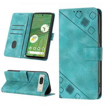 Skin-friendly Google Pixel 7 Wallet Stand Case with Wrist Strap Green