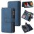 iPhone 14 Wallet 15 Card Slots Case with Wrist Strap Blue