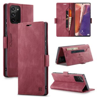 Autspace Samsung Galaxy Note 20 Wallet Kickstand Magnetic Case Red