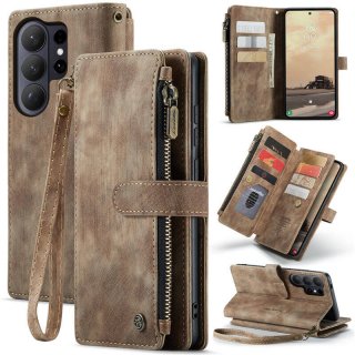 CaseMe Samsung Galaxy S26 Ultra Wallet Kickstand Case with Wrist Strap Coffee