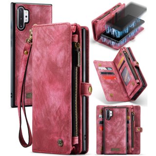 CaseMe Samsung Galaxy Note 10 Plus Wallet Case with Wrist Strap Red