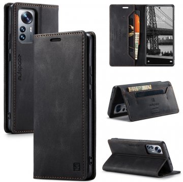 Autspace Xiaomi 12 Lite RFID Blocking Wallet Case Black