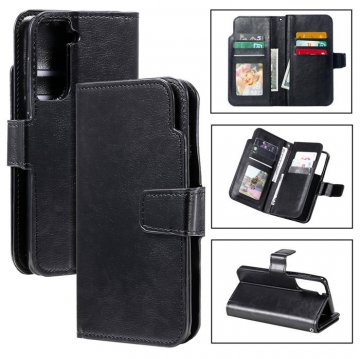 Samsung Galaxy S21 Wallet 9 Card Slots Magnetic Case Black