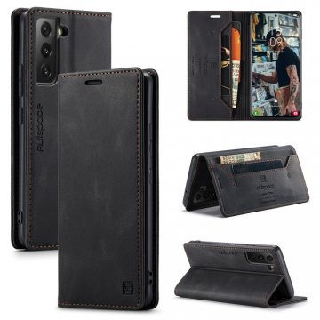 AutSpace Samsung Galaxy S22 Plus Wallet RFID Blocking Case Black