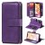 iPhone 11 Pro Multi-function 10 Card Slots Wallet PU Leather Case Violet