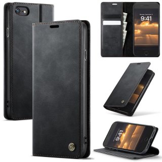 CaseMe iPhone 7/8/SE 2020/SE 2022 Magnetic Wallet Case with RFID Blocking Black
