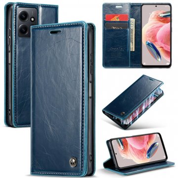 CaseMe Xiaomi Redmi Note 12 4G Luxury Wallet Magnetic Case Blue