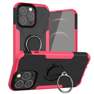 iPhone 13 Pro Hybrid Rugged Ring Kickstand Case Rose