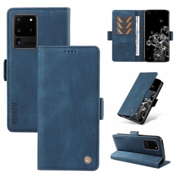 YIKATU Samsung Galaxy S20 Ultra Skin-touch Wallet Kickstand Case Blue